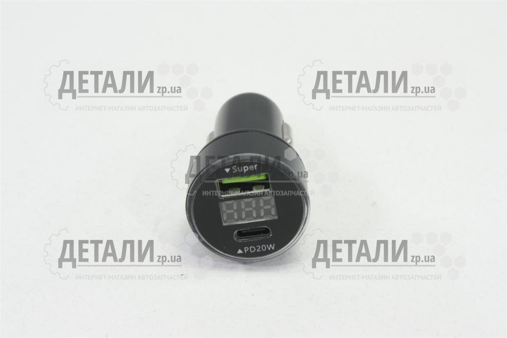 Адаптер автомобільний (прикурювач - USB) (12/24V - 5V 3,1A) + вольтметр EURO-SPORT