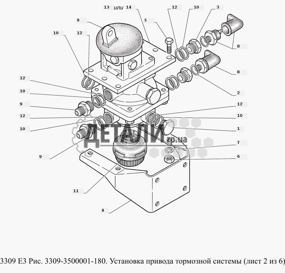 Тормозная система газ 3309 схема