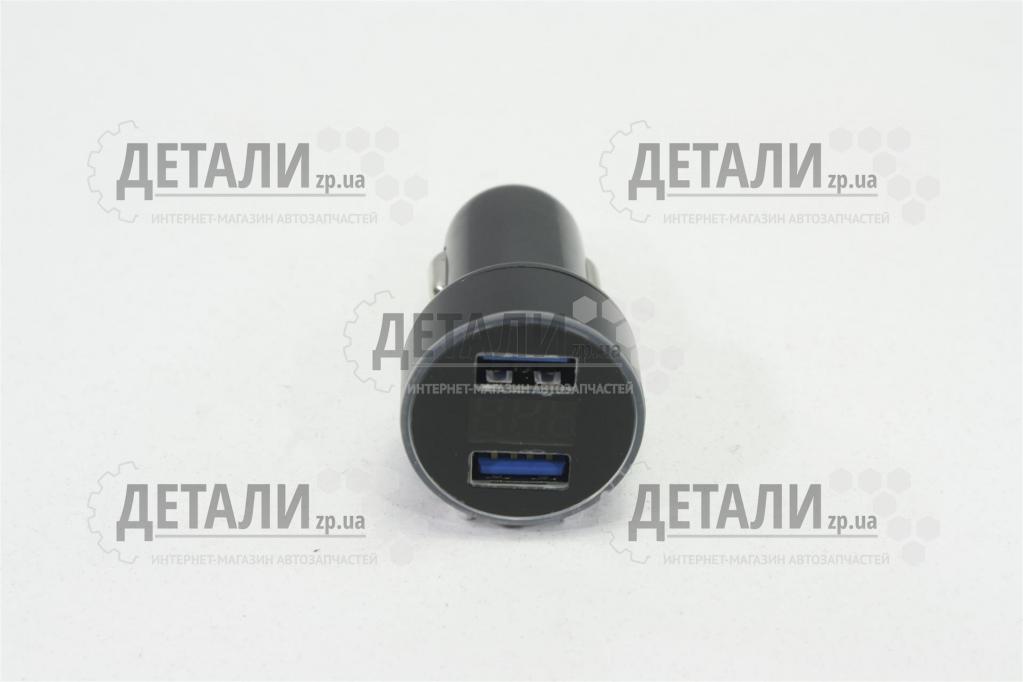 Адаптер автомобільний (прикурювач - USB) (12/24V - 5V 2,1A) + вольтметр EURO-SPORT
