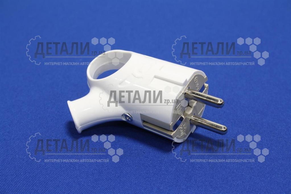 Вилка електрична кутова з кільцем 208 16A, біла TAKEL