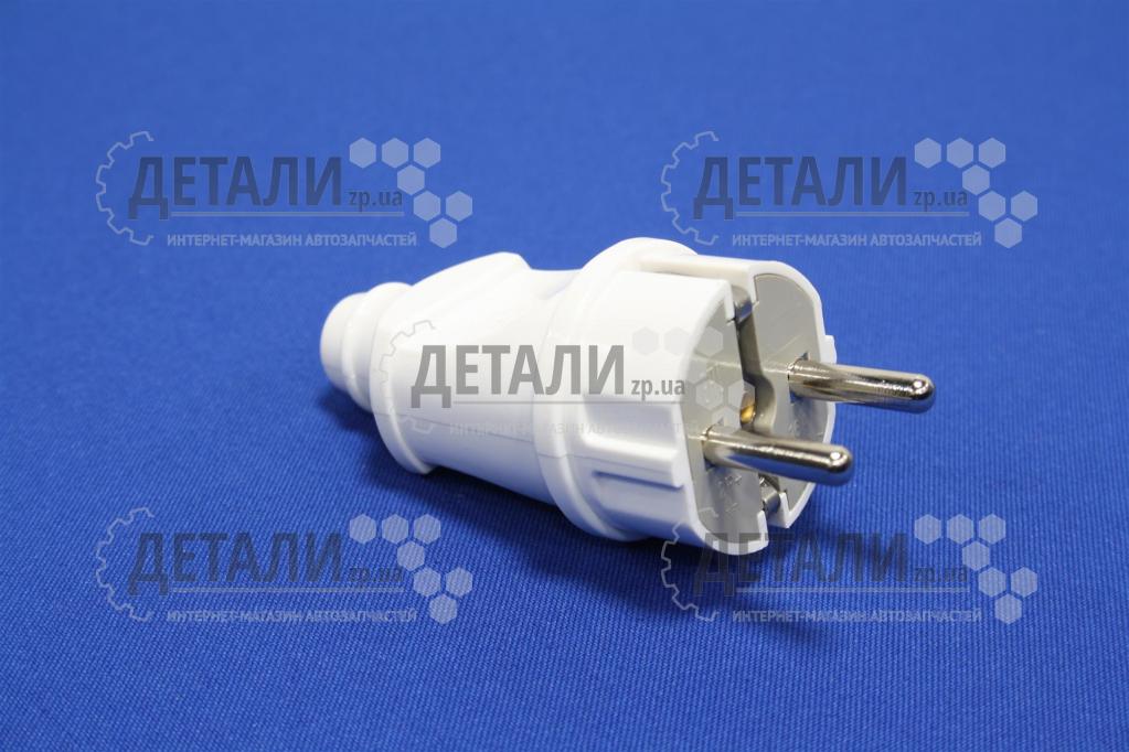 Вилка електрична пряма 201М 16A, біла TAKEL