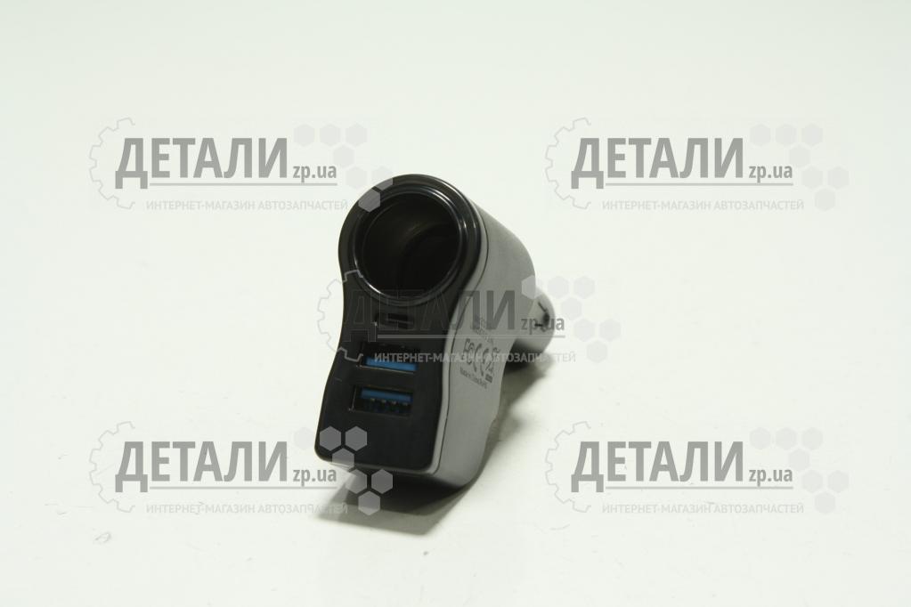 Двойник в прикуриватель (2USB 12/24V - 5V 3,1A + Type C + вольтметр)