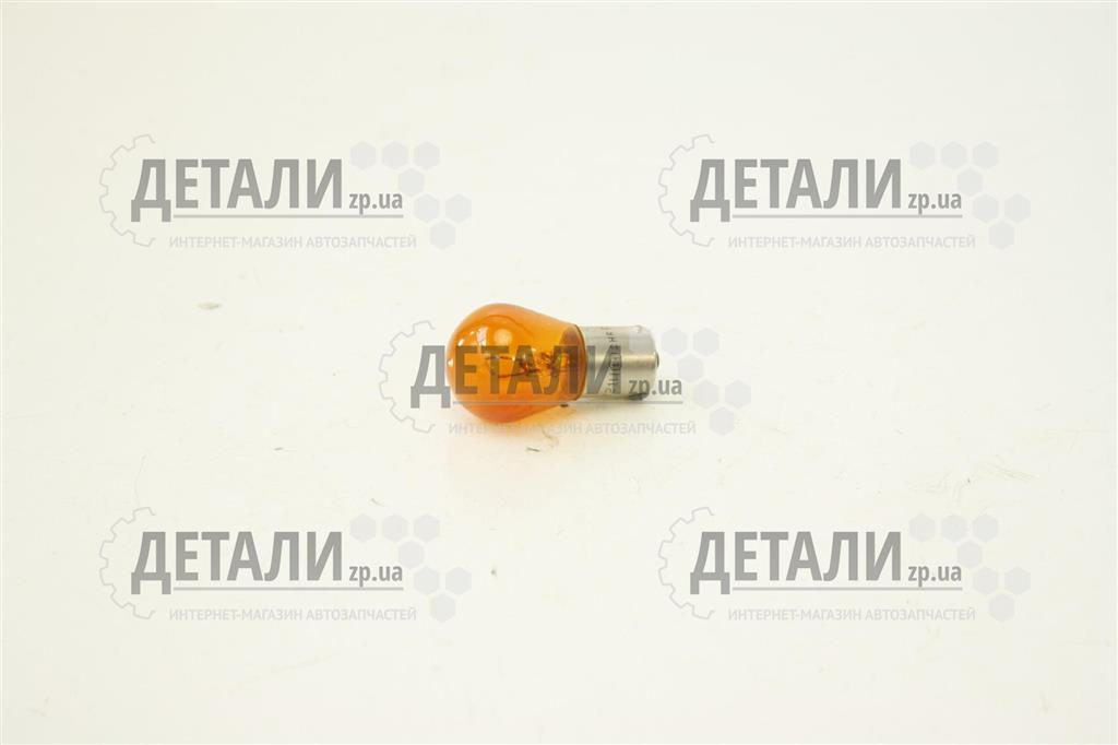 Лампа автомобильная поворотов 12V 21W (оранжевая) TESLA (Исполнение патрона со смещением)