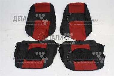 Чехлы сидений 2108, 2109, 21099 черные с красными вставками комплект Украина