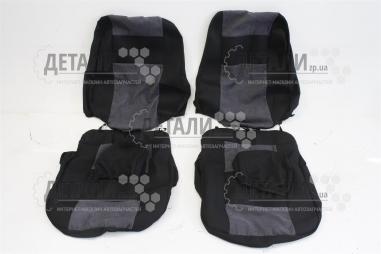 Чехлы сидений 2108, 2109, 21099 черные с серыми вставками комплект Украина