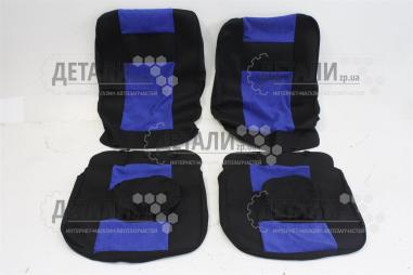 Чехлы сидений 2101, 2103, 2106 черные с синими вставками комплект Украина