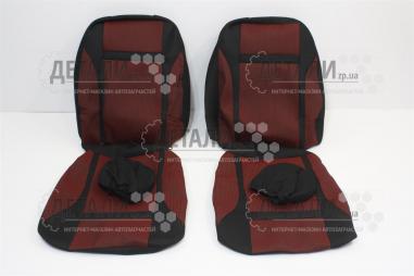 Чехлы сидений 2111 Домино черные с красными встаками комплект Украина