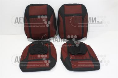 Чехлы сидений 2108, 2109, 21099 Домино черные с красными вставками к-т Украина