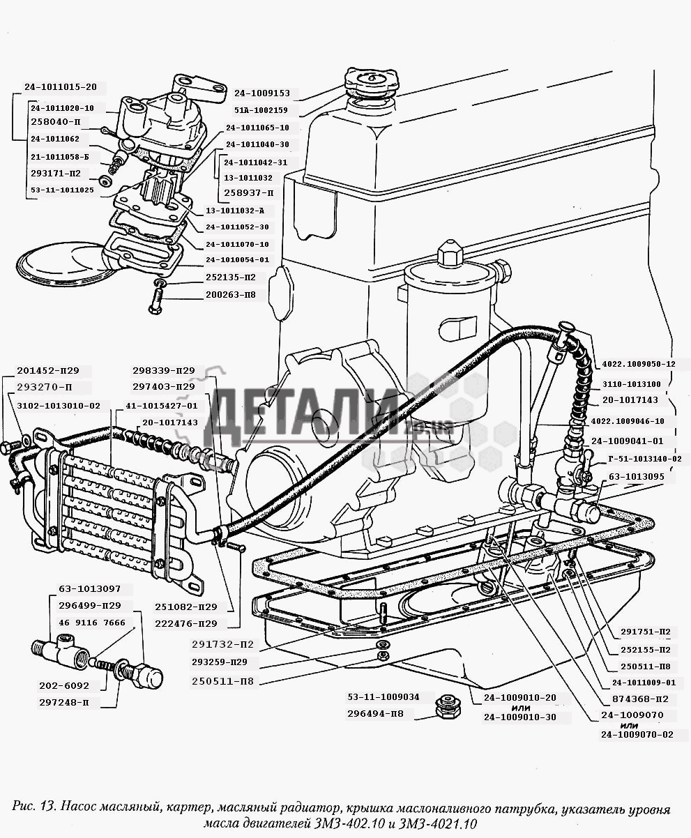 Масляный радиатор змз 402