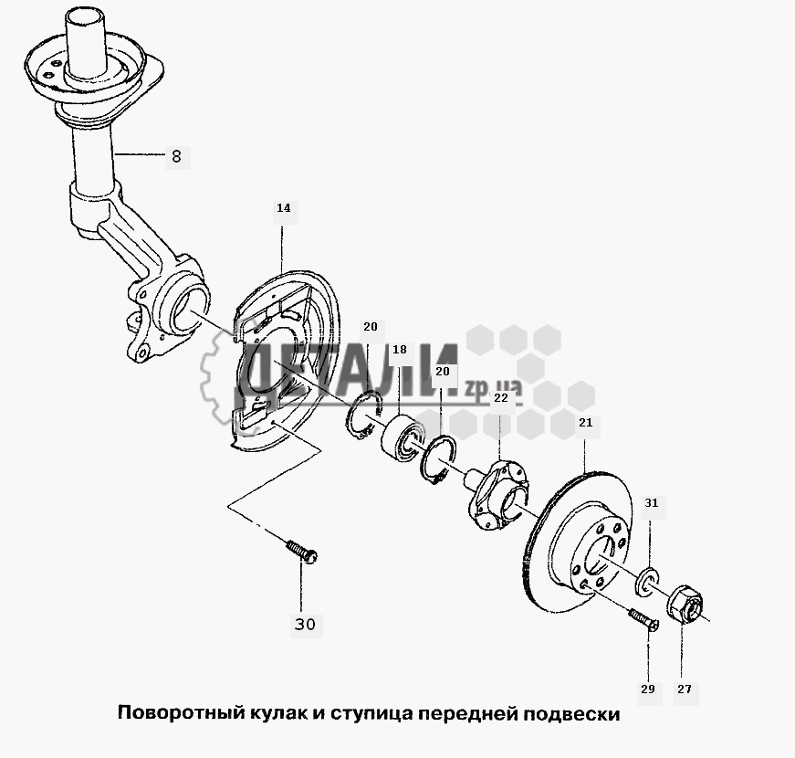 Ступица передняя газон некст схема