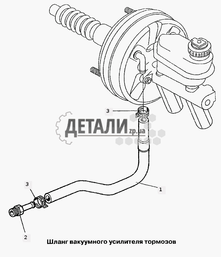 Шланг вакуумного усилителя газель