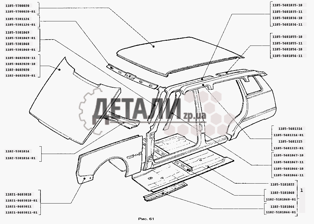 Детали кузова машины