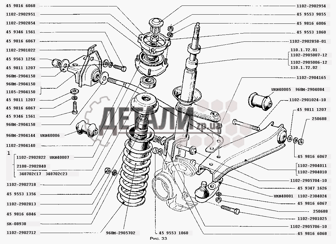 Передняя подвеска заз